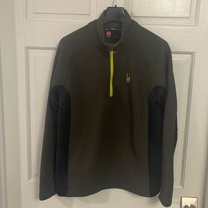 Spyder Core Sweater. 1/4 zip green/black Fleece Pullover